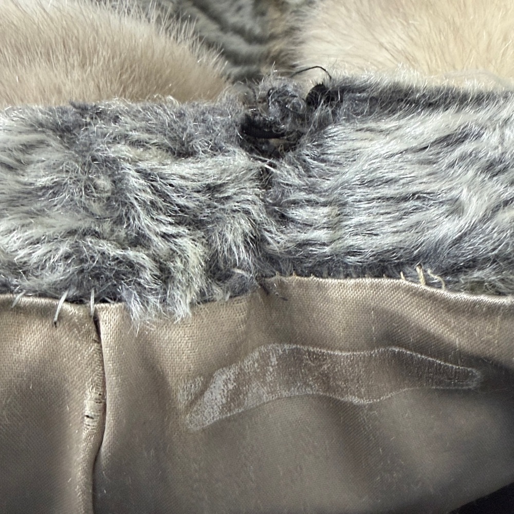 1960 BACARA STYLED BY FAIRMOOR FRANCE MONGOLIAN LAMB REAL MINK FUR COLLAR COAT - Picture 8 of 13
